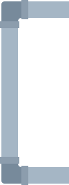 Simple gray and blue graphic of a phone border with rounded edges