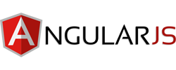 AngularJS logo representing JavaScript framework for building dynamic web applications