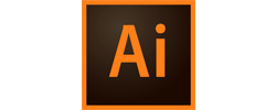 Adobe Illustrator logo showing 'Ai' in orange text inside a dark brown rounded square