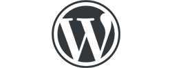WordPress logo representing content management system for websites and blogging