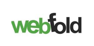 Webfold logo with green 'web' and black 'fold' text in bold letters
